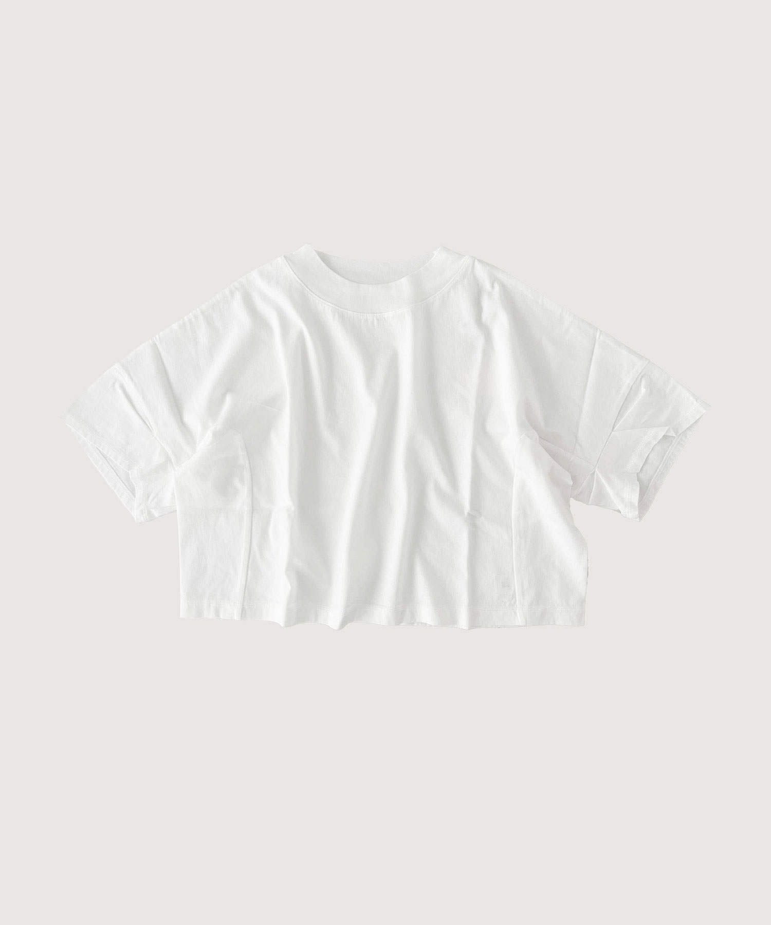 40/2ハイゲージ天竺 スリーブタックショート Tシャツ(シロ-F)