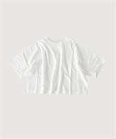 40/2ハイゲージ天竺 スリーブタックショート Tシャツ(シロ-F)