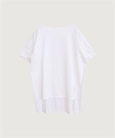 【予約販売】40/2ハイゲージ天竺 スリーブタックバックロング Tシャツ(シロ-F)