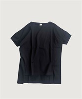 40/2ハイゲージ天竺 スリーブタックバックロング Tシャツ(クロ-F)