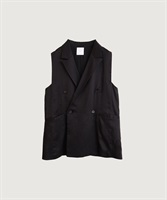 【予約販売】ラミーサテン テーラード ベスト(クロ-F)