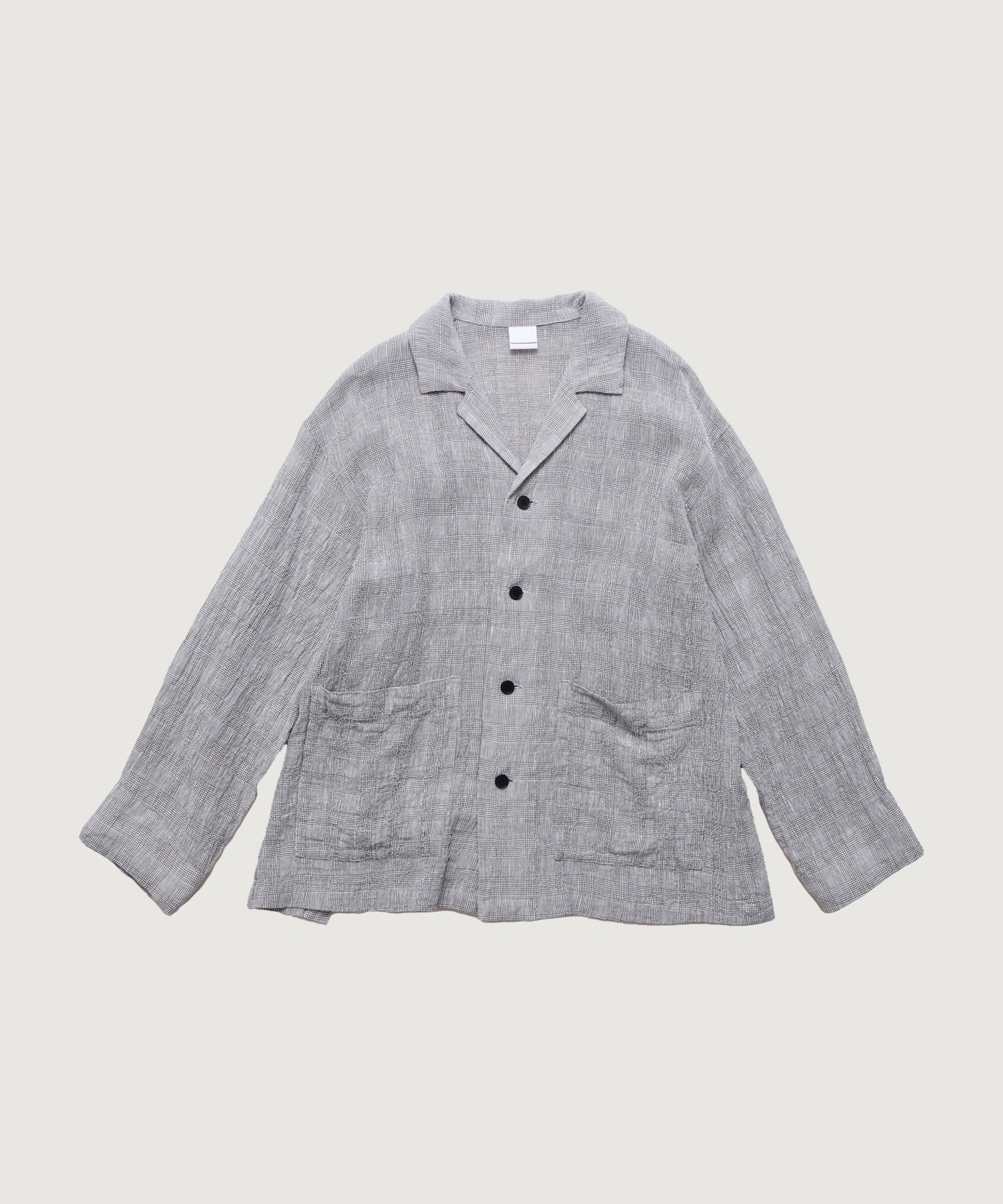 リネンキュプラグレンチェックルーズ ジャケット(チェック-F)
