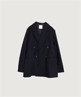 強縮ウール ダブルテーラード ジャケット(クロ-F)