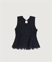 ブライトPICCO チュールペプラム プルオーバー(クロ-F)