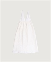 【予約販売】キュプラコットンローン総刺繍 切り替えVネックノースリ ワンピース(シロ-F)