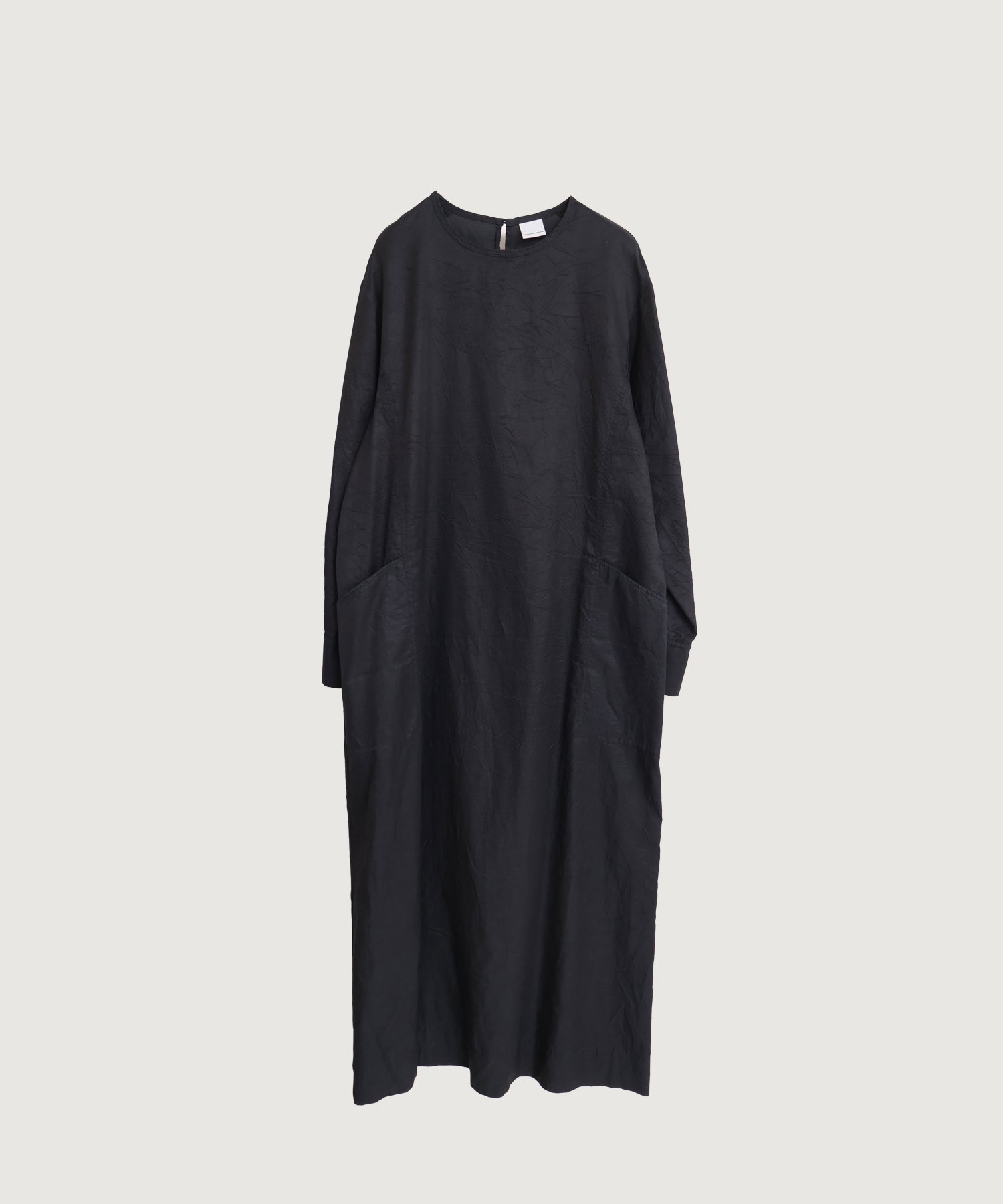 キュプラリサイクルコットンツイル Aライン長袖 ワンピース