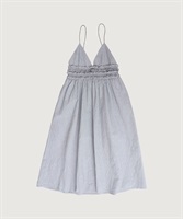 オーガニックコットンワッシャー キャザーキャミ ワンピース(千鳥-F)