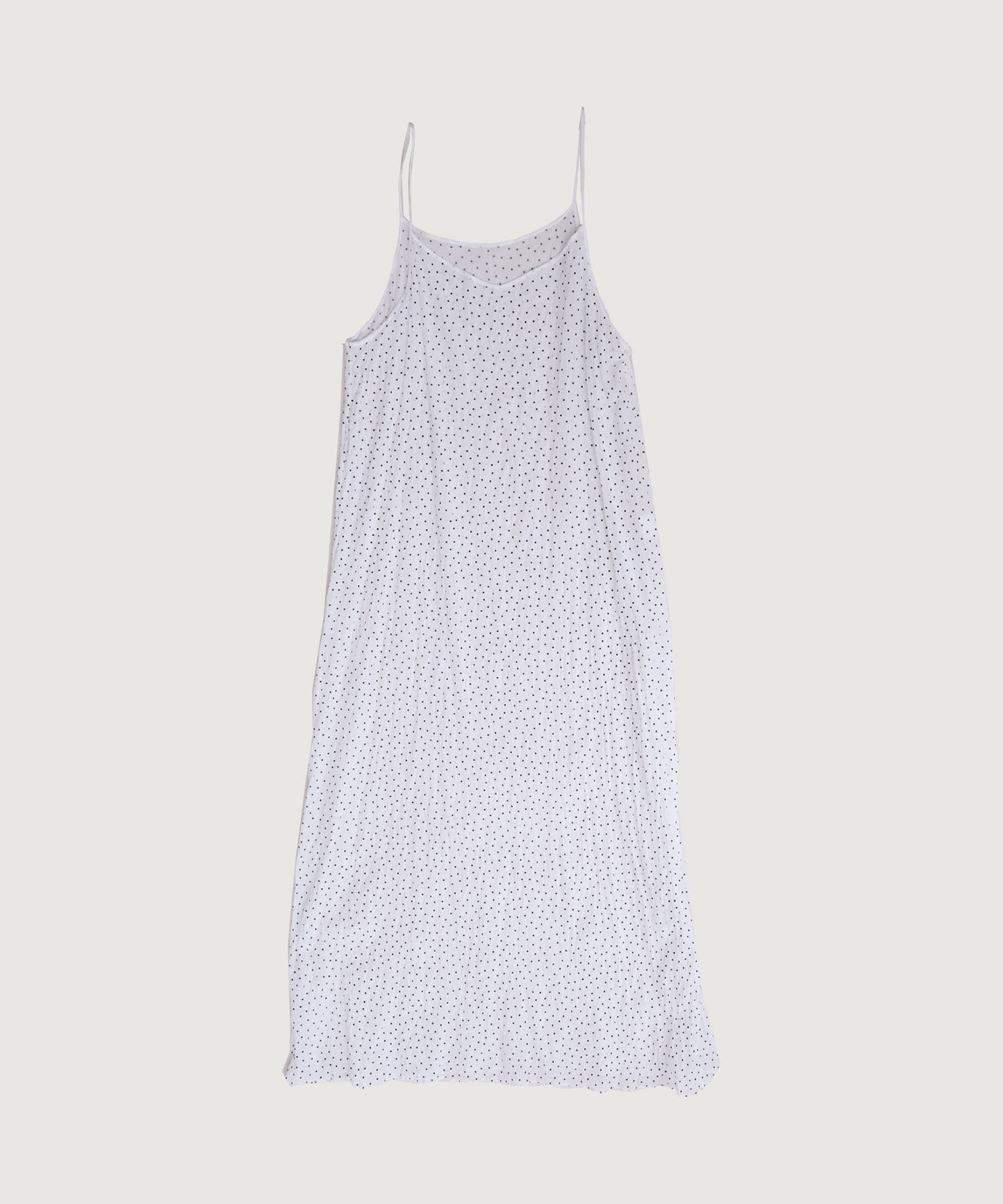 【予約販売】コットンジョーゼットドット キャミ ワンピース(シロ-F)