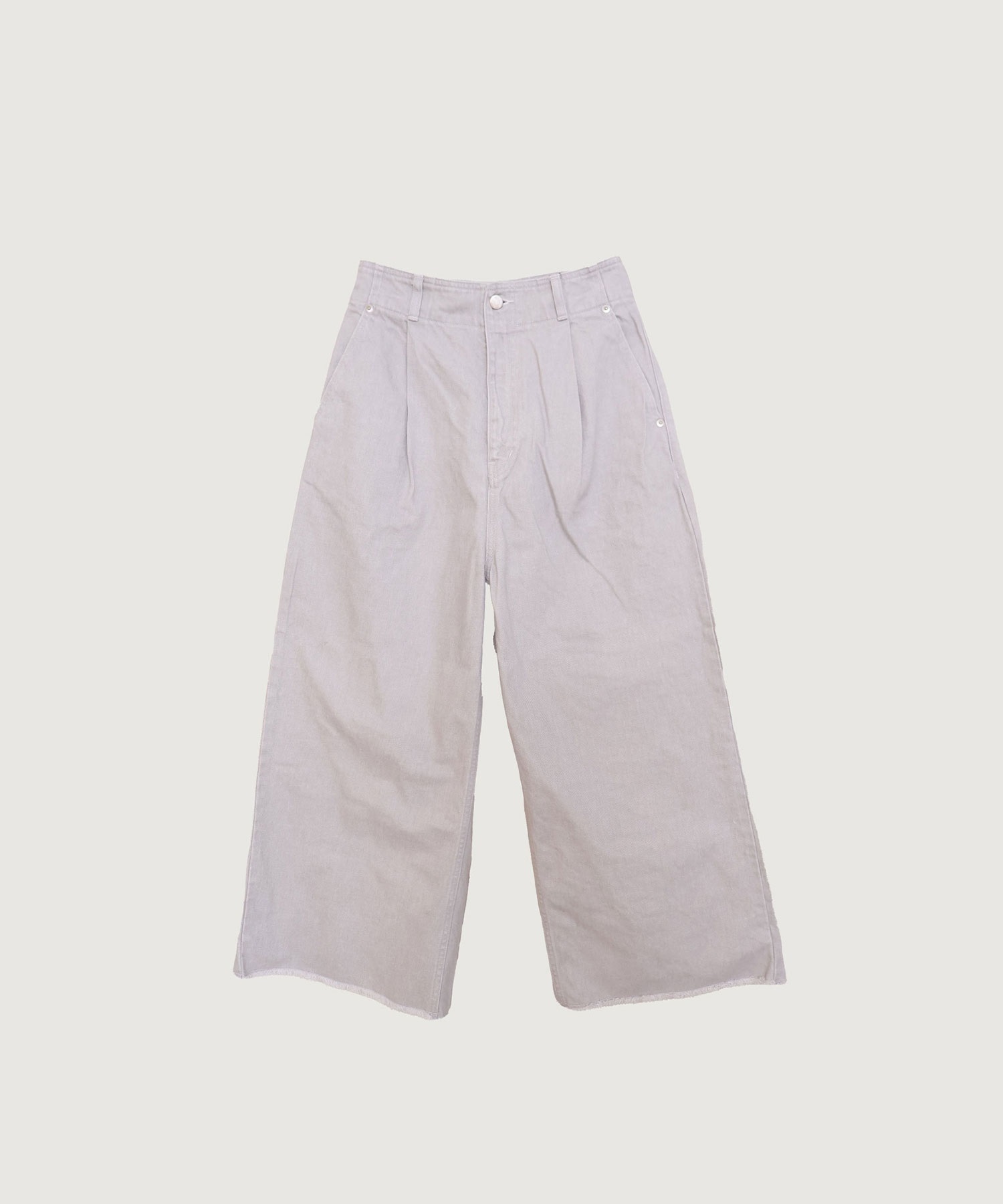 12ozムラ染めデニム　ストーンウォッシュ パンツ(グレー-F)
