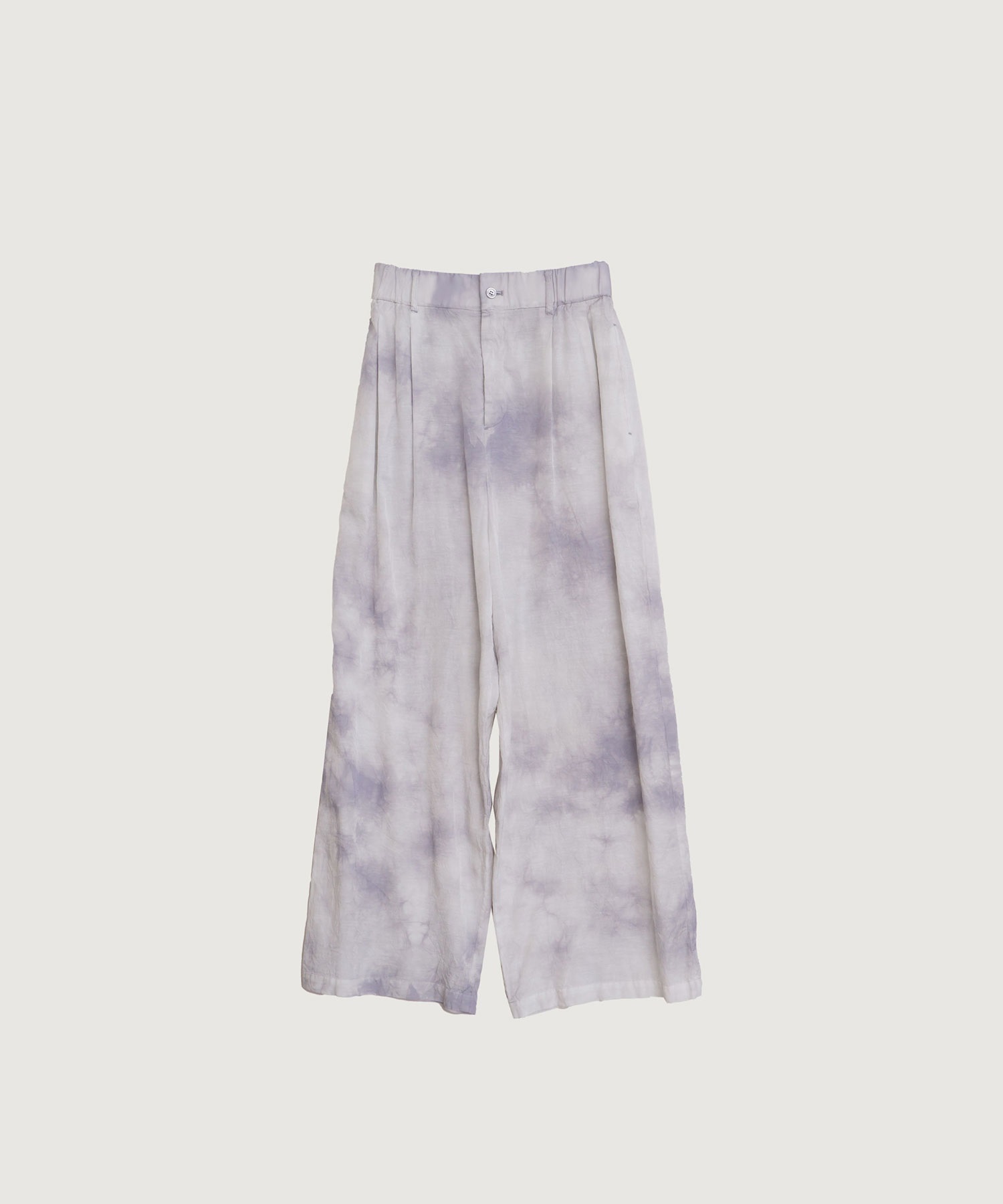 【予約販売】キュプラコットンラチネ 無回転染めワイド パンツ(グレー-F)