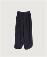 【予約販売】コットンナイロンタイプライター顔料染め Ｗステッチドロスト パンツ(クロ-F)