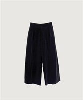 コットン別珍 イージーワイドパンツ(クロ-F)