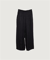 【予約販売】キュプラシワサテン ワイドパンツ(クロ-F)