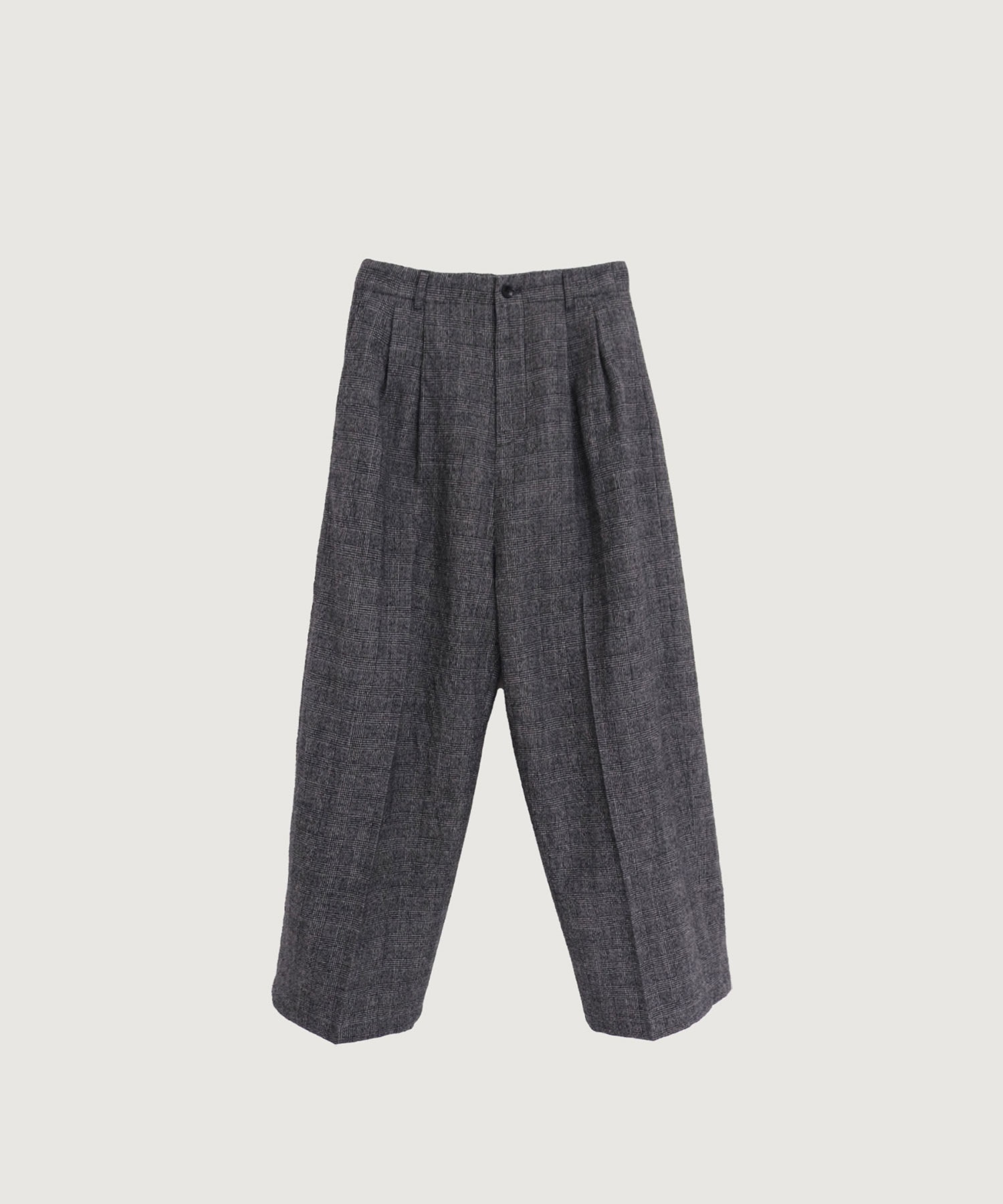 強縮ウール 2タックテーパード パンツ