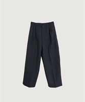 強縮ウール 2タックテーパード パンツ(チャコール-F)