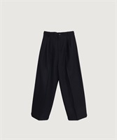強縮ウール 2タックテーパード パンツ(クロ-F)