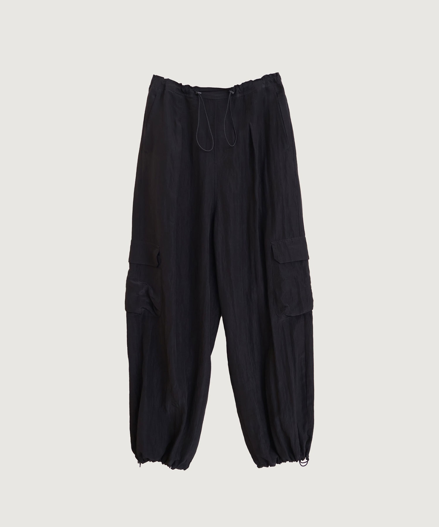 【予約販売】キュプラナイロンタフタ ドローコードワーク パンツ(クロ-F)