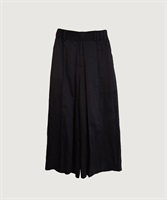 【予約販売】ラミーサテン タックワイド パンツ(クロ-F)