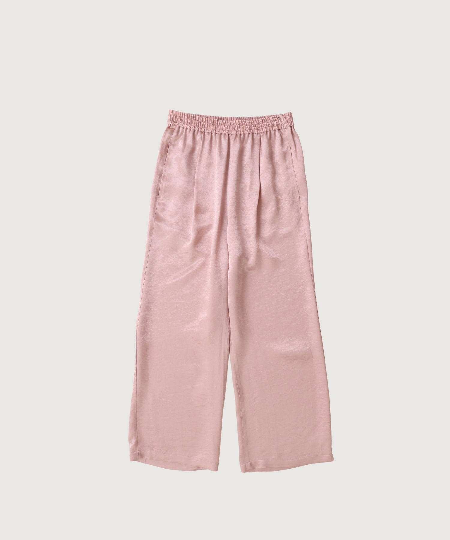 アセテートサテン イージーパンツ(ピンク-F)