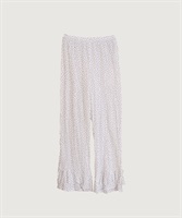 【予約販売】コットンジョーゼットドット フリルギャザー パンツ(シロ-F)