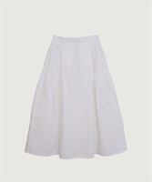 コットングログラン タックギャザー スカート(シロ-F)