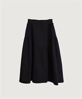 コットングログラン タックギャザー スカート(クロ-F)