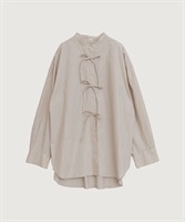 ribbon long shirt(ベージュストライプ-F)