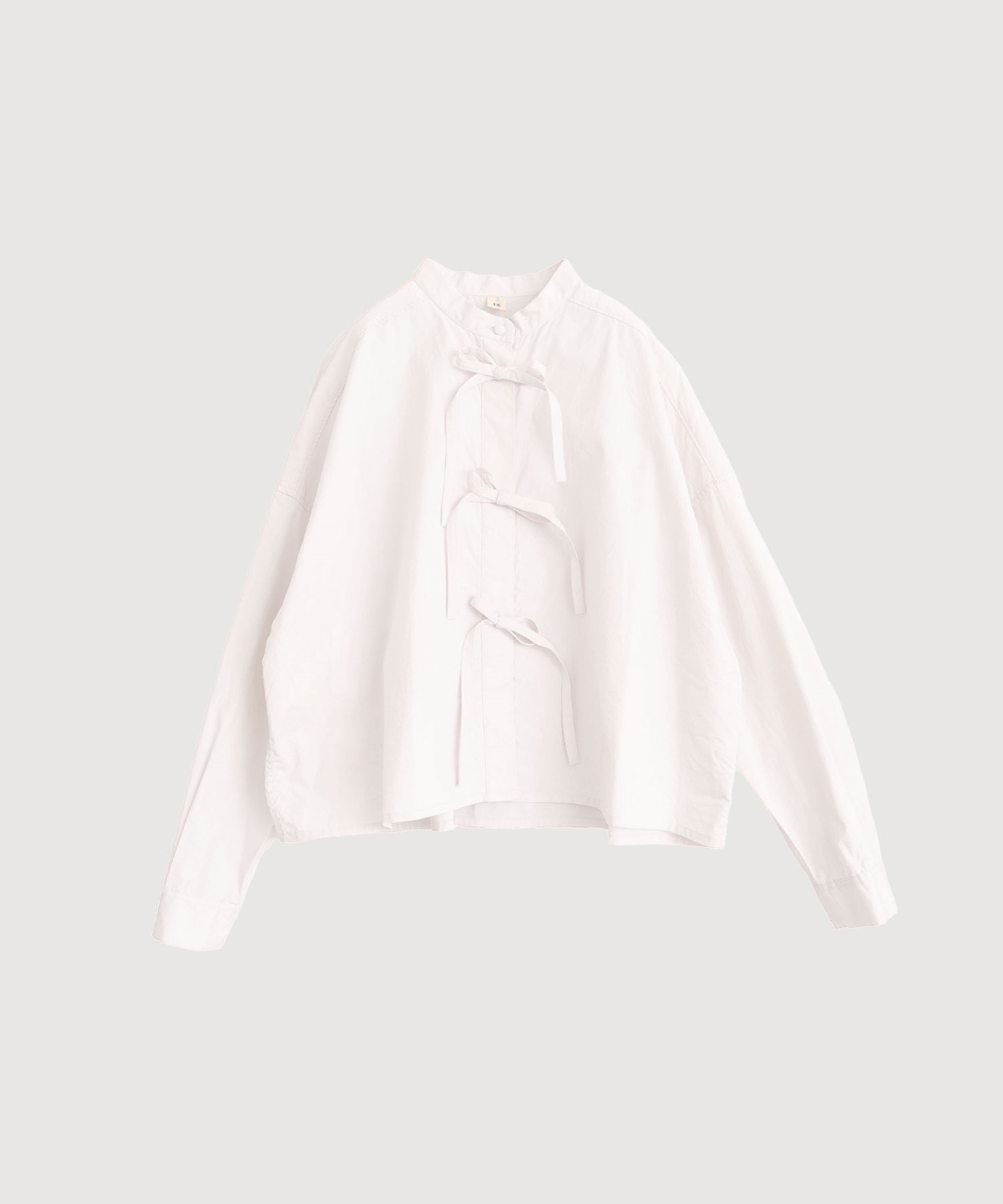 【予約販売】ribbon shirt(シロ-F)