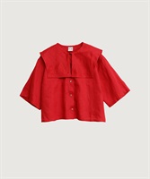 【予約販売】daily LINEN sailor blouse(アカ-F)