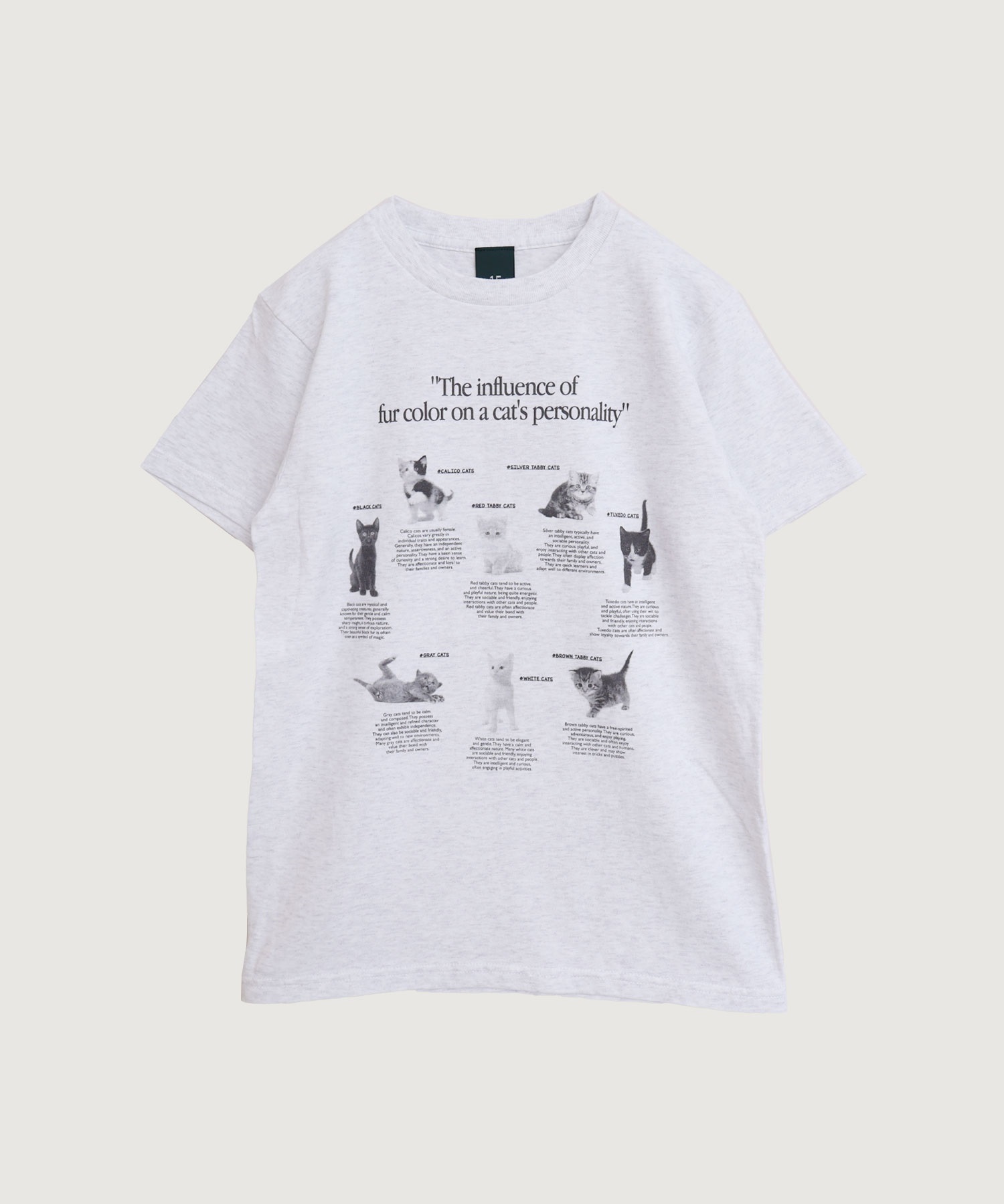 【予約販売】cat studies Tshirt(アッシュグレー-F)