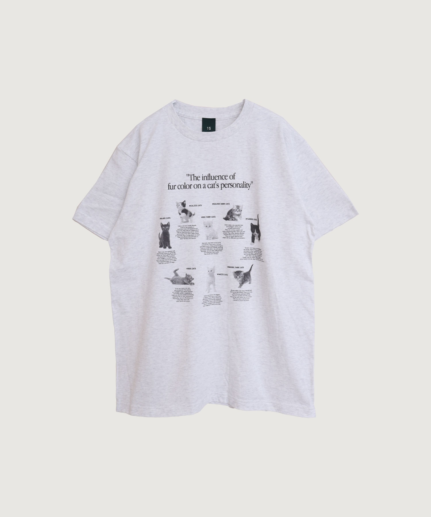 【予約販売】cat studies kids Tshirt(アッシュグレー-F)