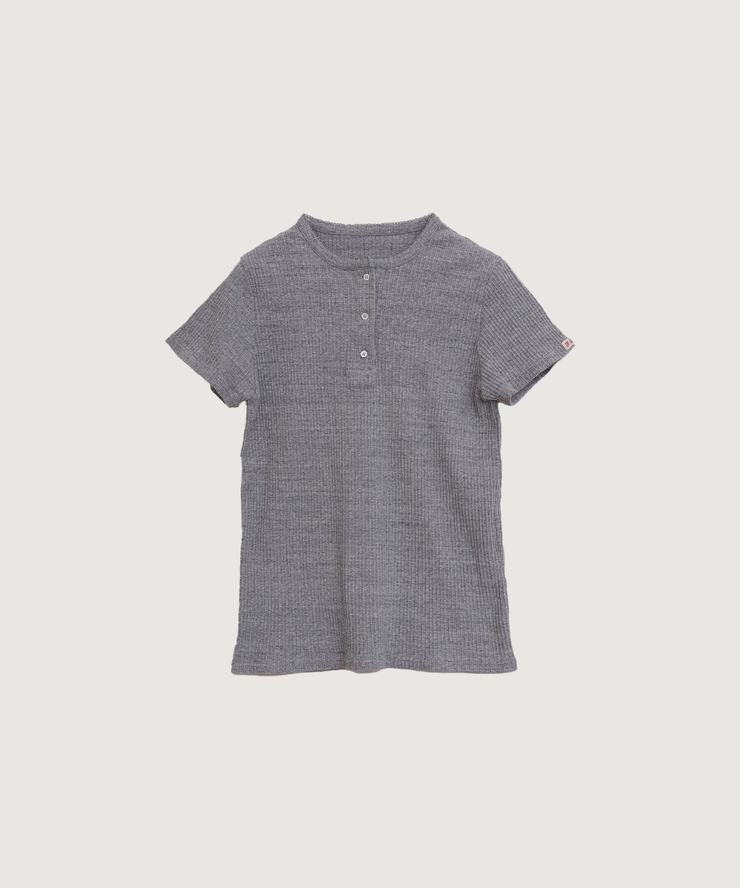 【予約販売】DAILY rib henry Tshirt(グレー-F)