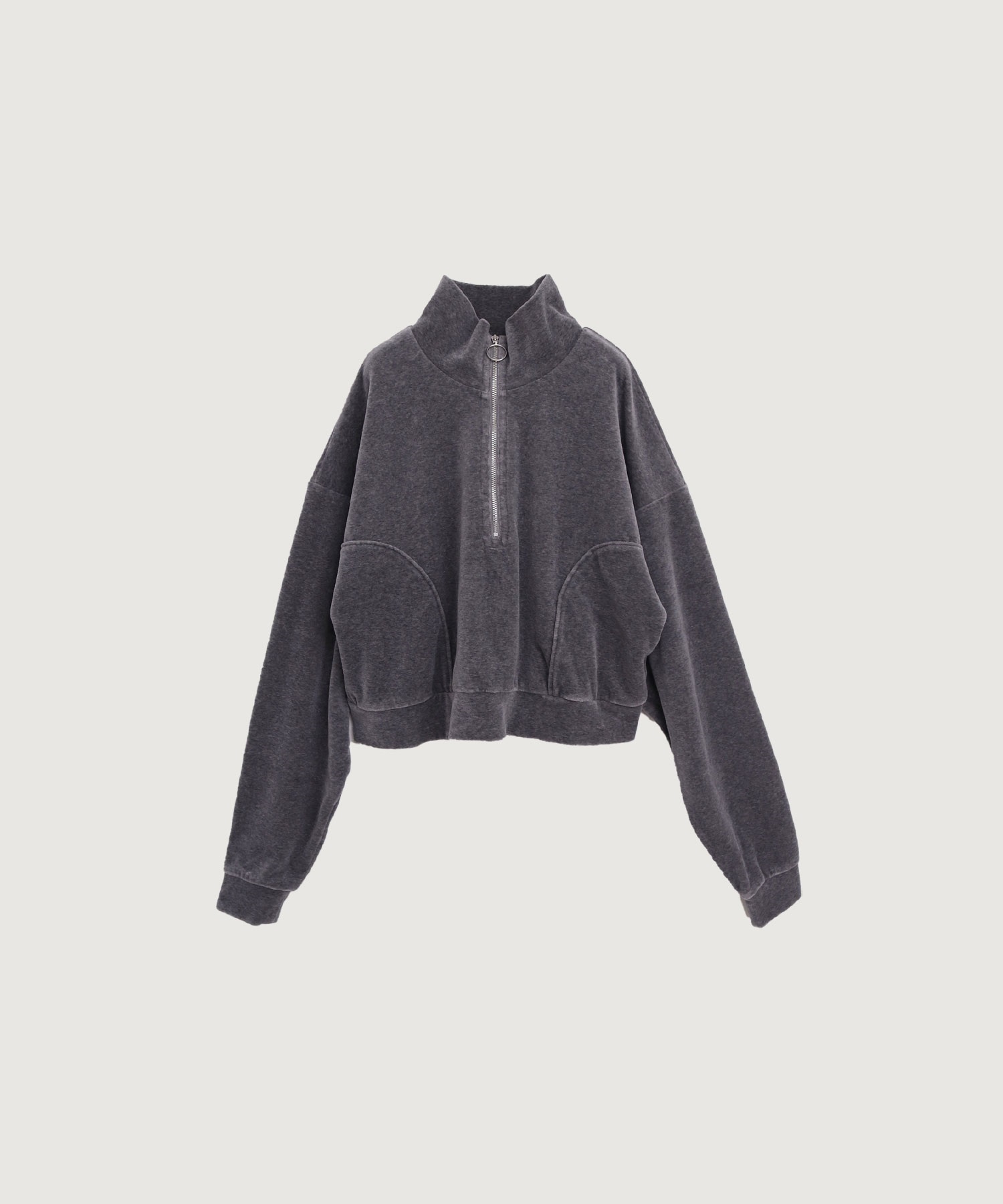 track velour half zip