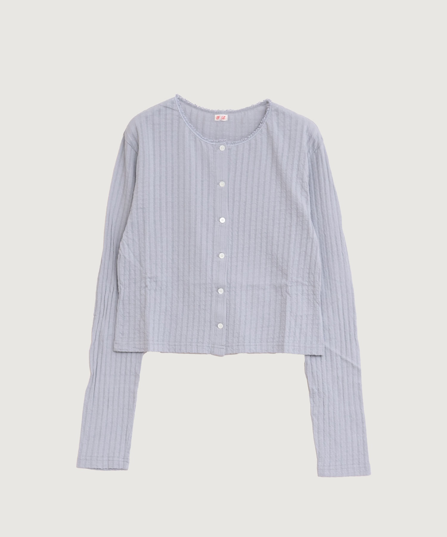 eyelet tereko cardigan(グレー-F)