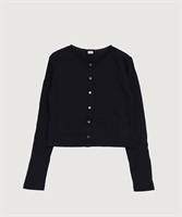eyelet tereko cardigan(ブラック-F)