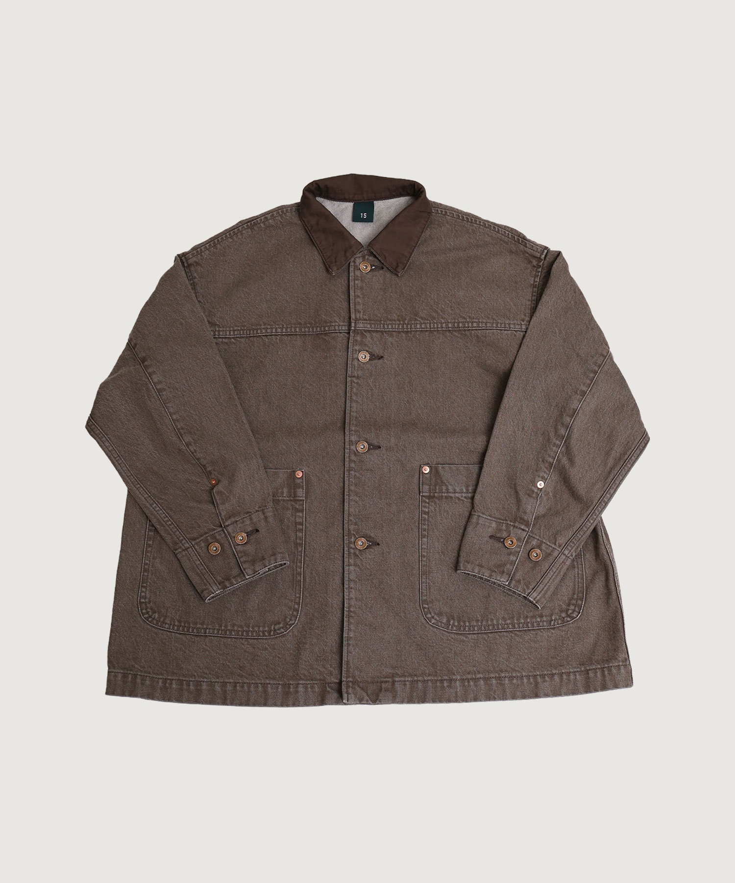 【予約販売】colored denim coverall(カーキ-F)