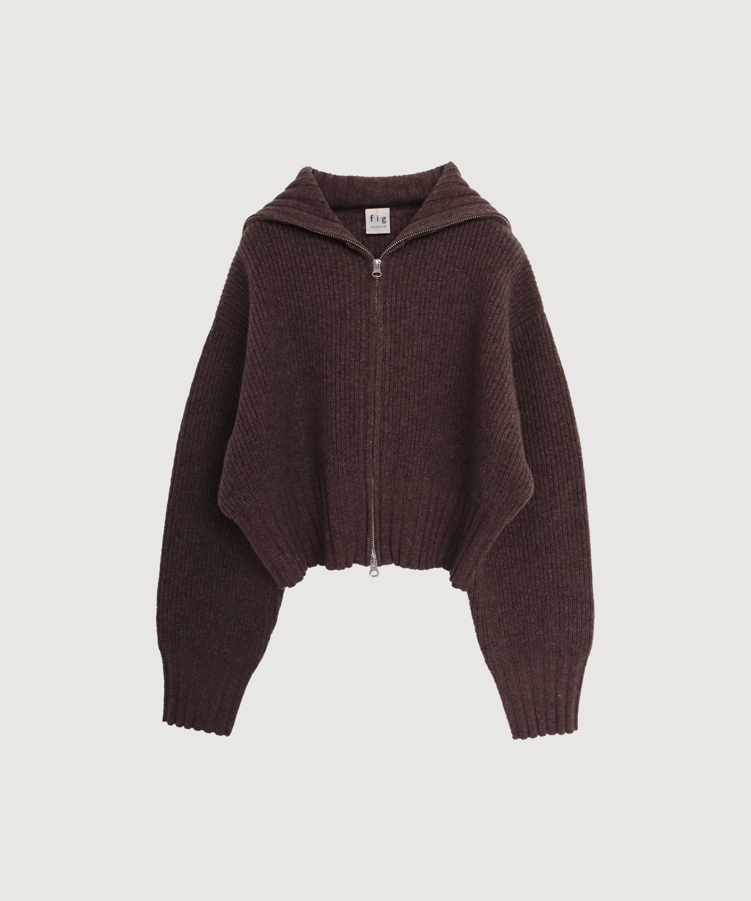 AIR WOOL zip cardigan(コゲチャ-F)