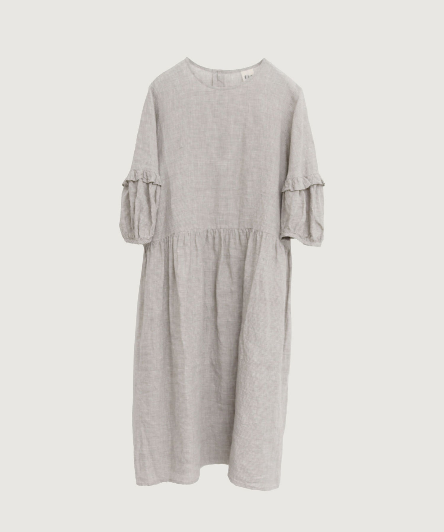 LINEN gingham mini dress
