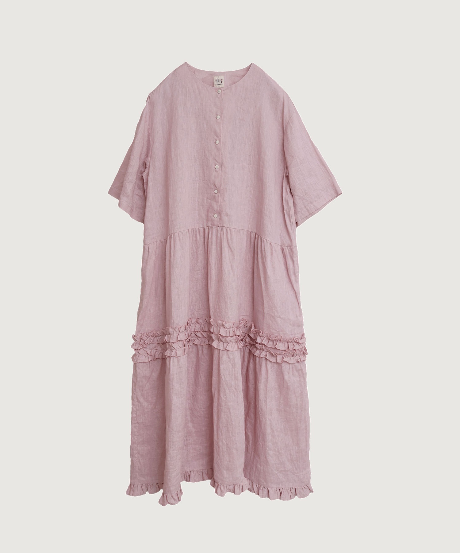 【予約販売】daily LINEN dress(ピンク-F)