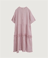 【予約販売】daily LINEN dress(ピンク-F)