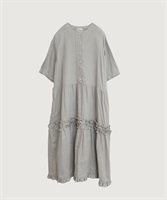 【予約販売】daily LINEN dress(グリーン-F)