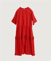 【予約販売】daily LINEN dress(アカ-F)