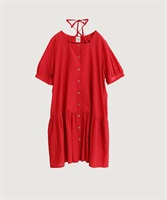 CottonCupra lawn mini dress(アカ-F)