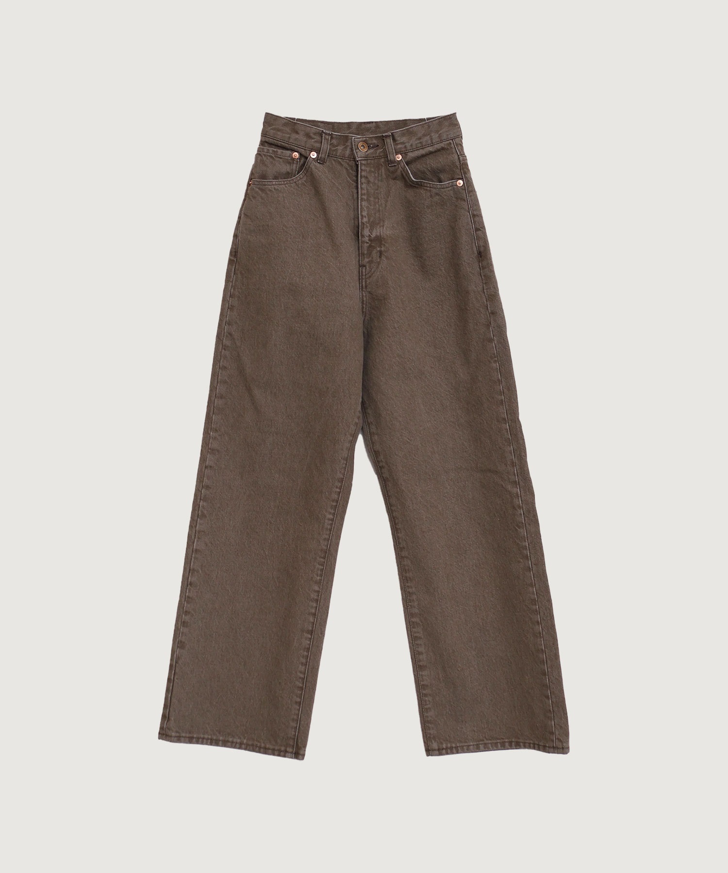 【予約販売】colored jeans(カーキ-25)