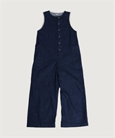 【予約販売】denim rompers(アオ-F)