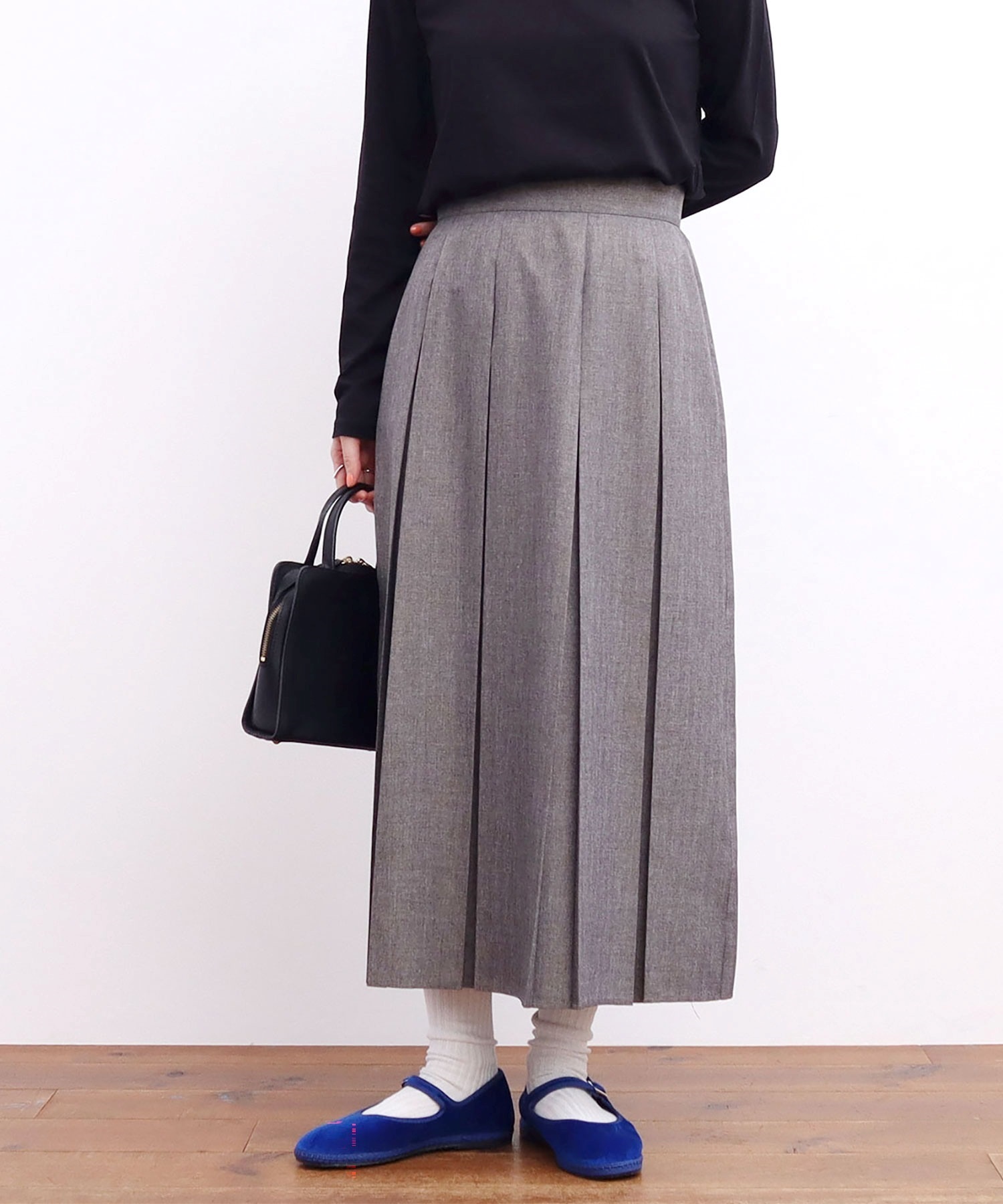 wool mood　ボックスプリーツ　スカート