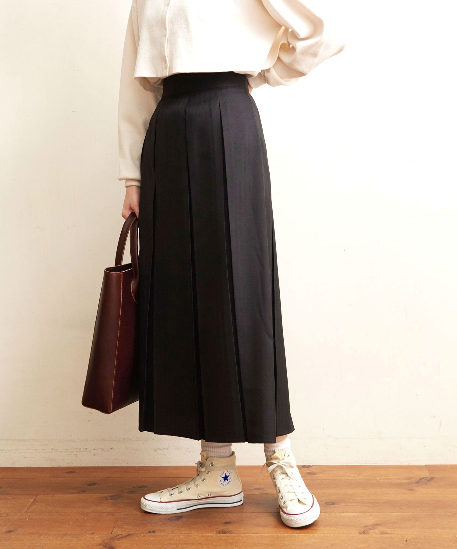 wool mood　ボックスプリーツ　スカート