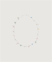 【予約販売】くねくねカラフル石のネックレス(シルバー-F)