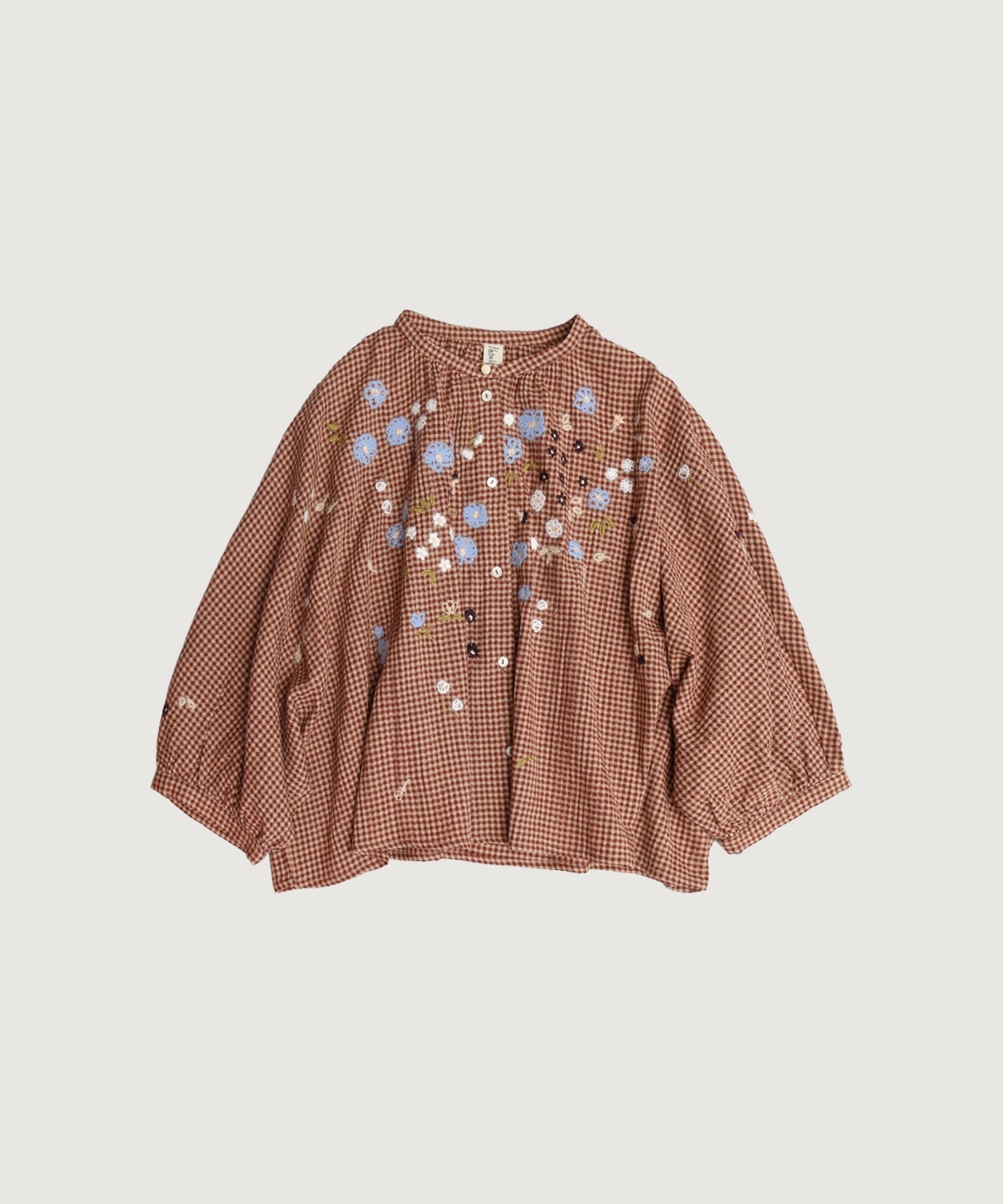 【予約販売】お花スケッチ ファー刺繍ブラウス