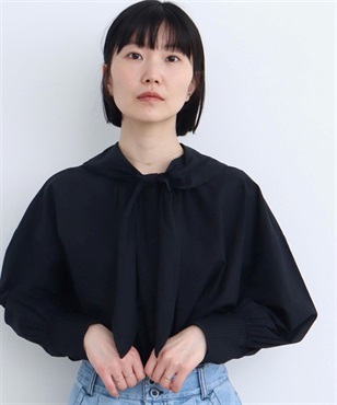 袖ピンタック 朝のようなブラウス